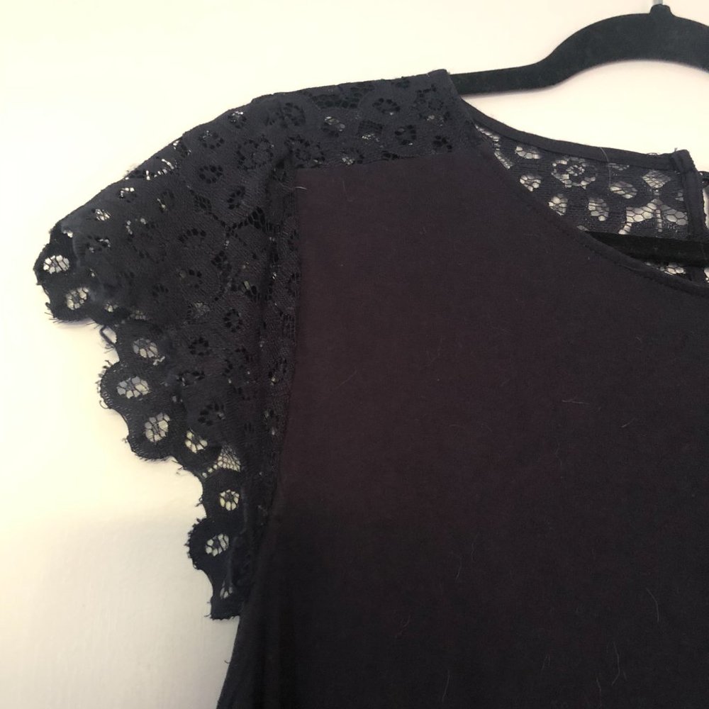 LOFT Black Lace Sleeve Dress - Picture 3 of 5